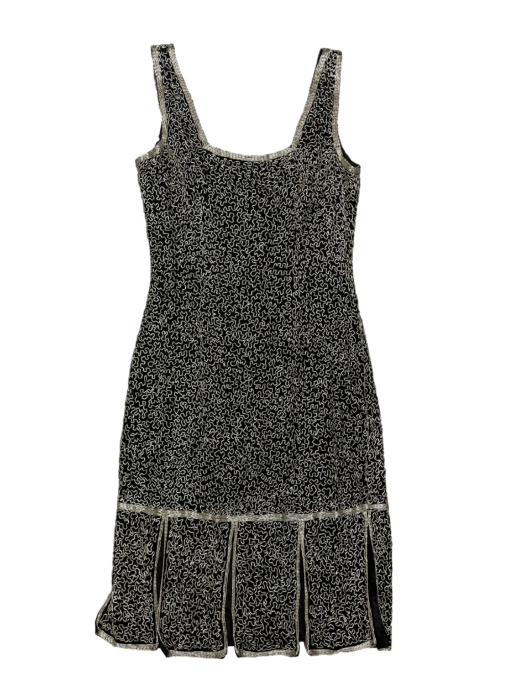 Vintage Laurence Kazar dress vintage black silk beaded cocktail dress